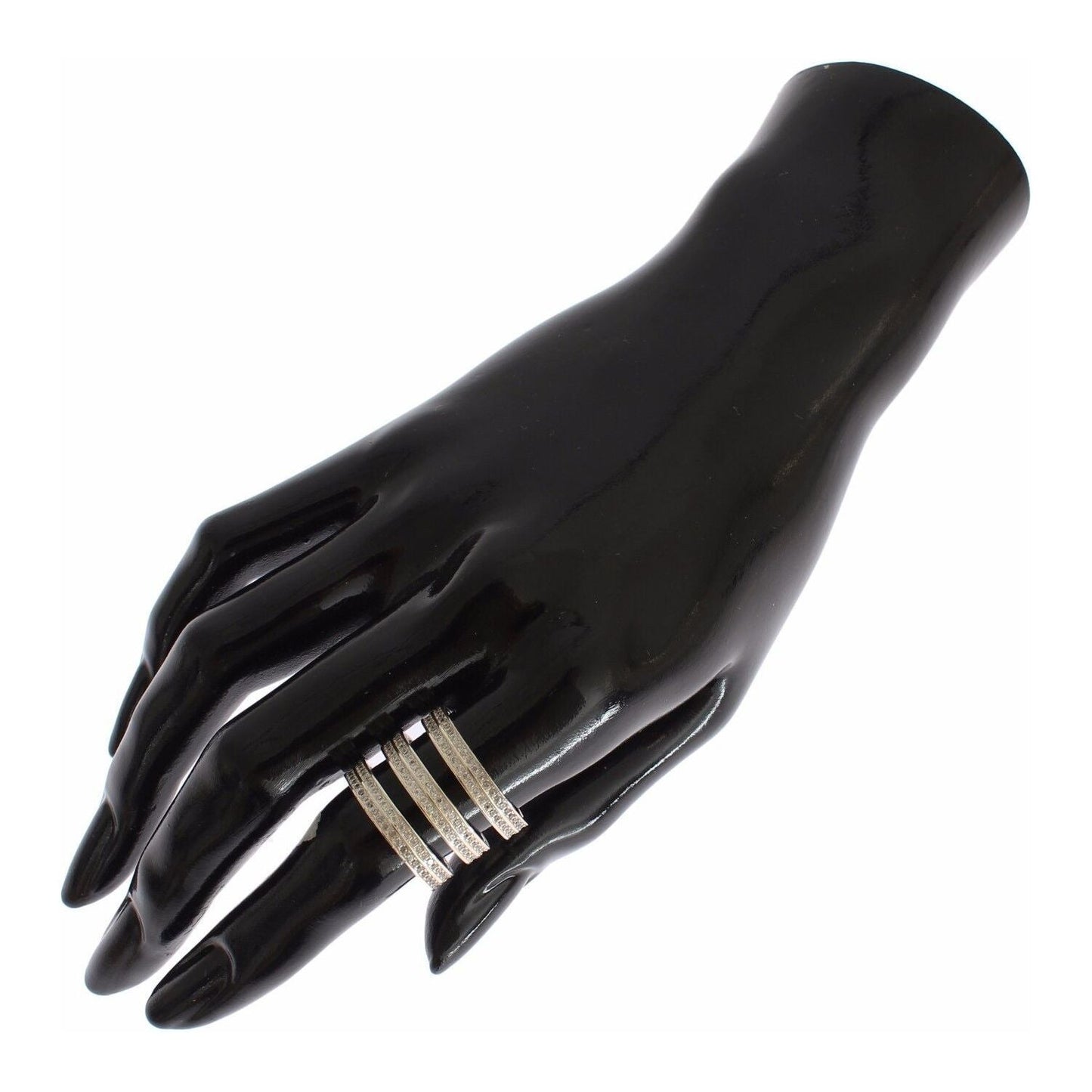 Nialaya Authentic Womens Clear CZ 925 Sterling Silver Ring Nialaya