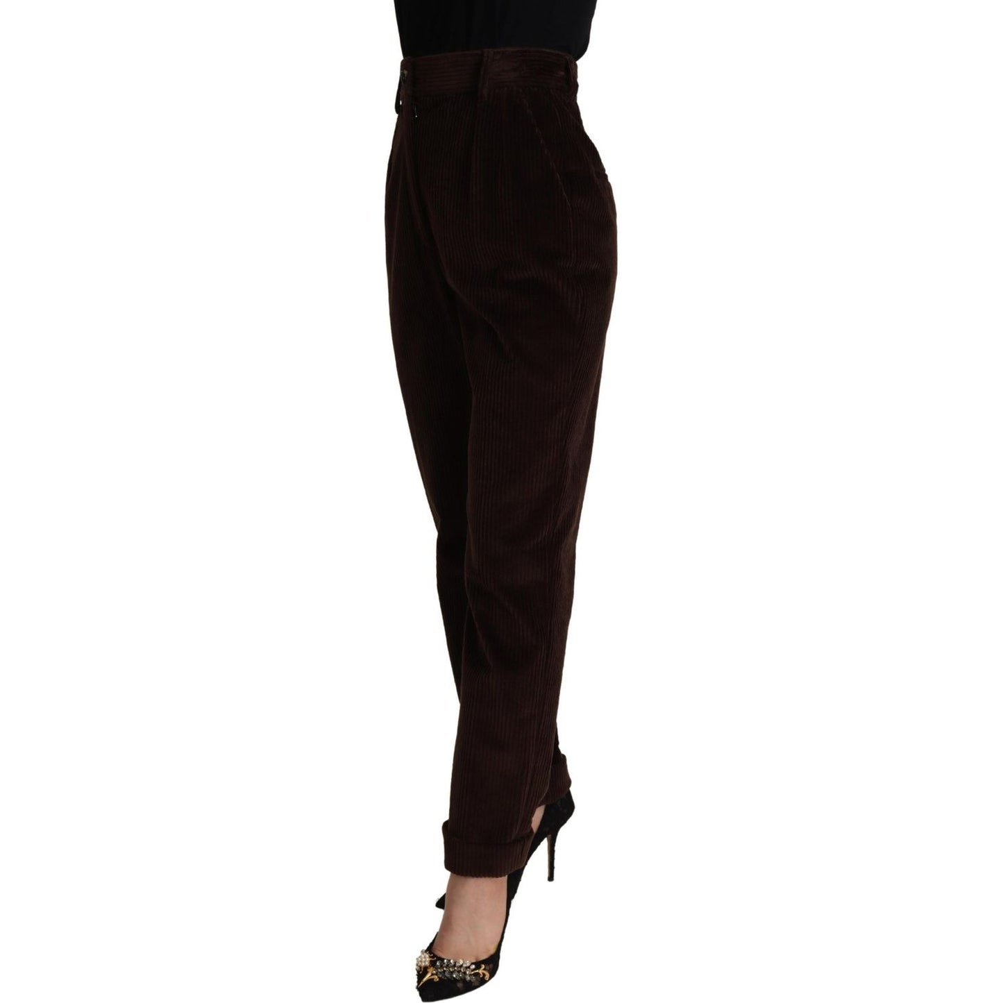 Dolce & Gabbana Bordeaux Corduroy Cotton Trouser Tapered Pants