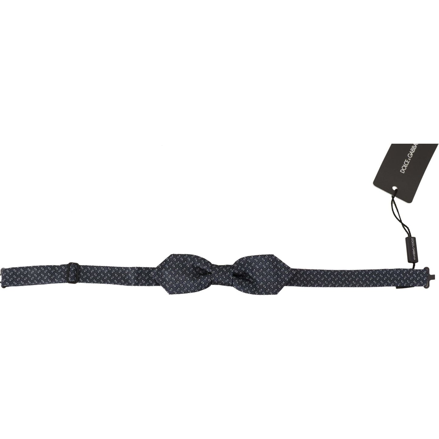 Dolce & Gabbana Blue Gray Polka Dot 100% Silk Neck Papillon Tie Dolce & Gabbana