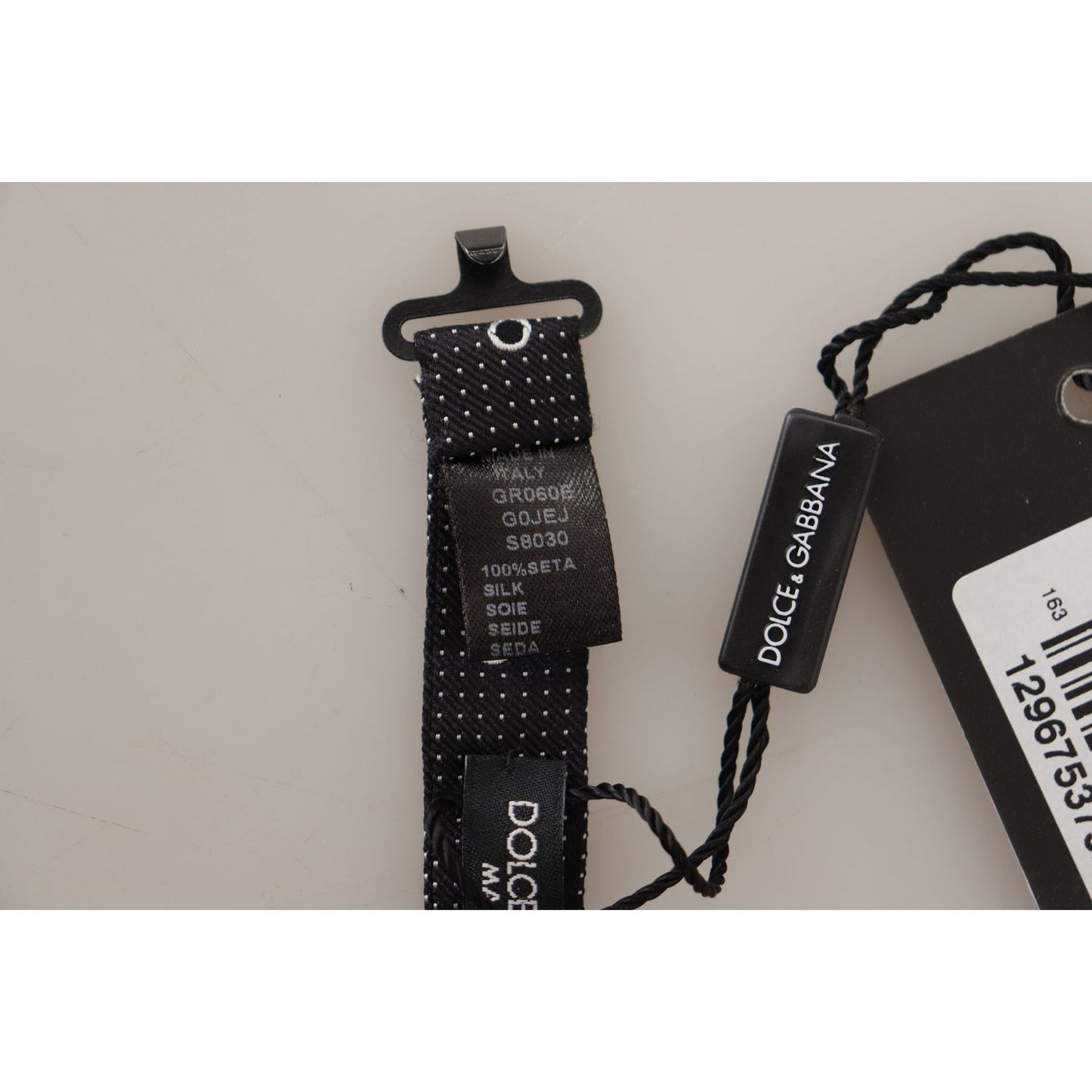 Dolce & Gabbana Black White Polka Dot 100% Silk Neck Papillon Tie Dolce & Gabbana