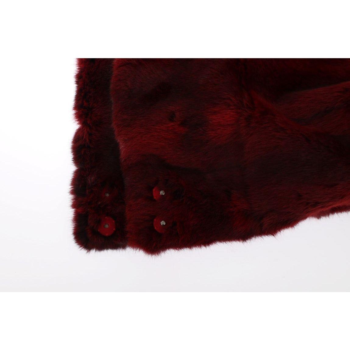 Dolce & Gabbana Bordeaux Hamster Fur Crochet Hood Scarf Hat Dolce & Gabbana