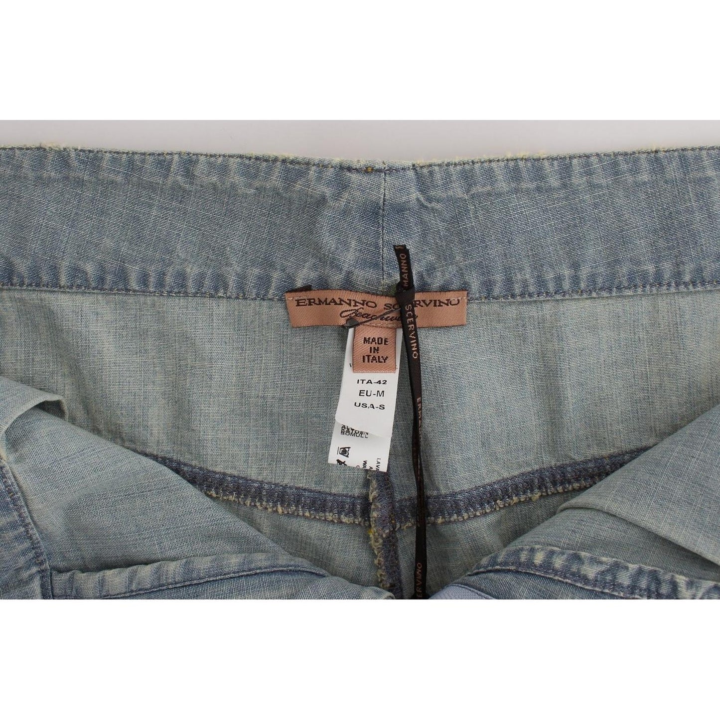 Ermanno Scervino Beachwear Blue Denim City Casual Dress Shorts Ermanno Scervino