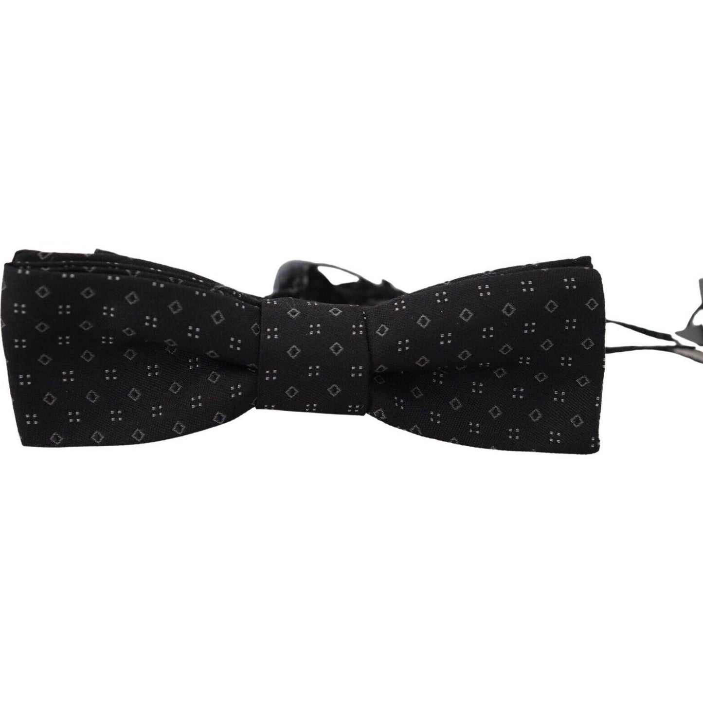 Dolce & Gabbana Black Pattern Silk Adjustable Neck Papillon Bow Tie Dolce & Gabbana