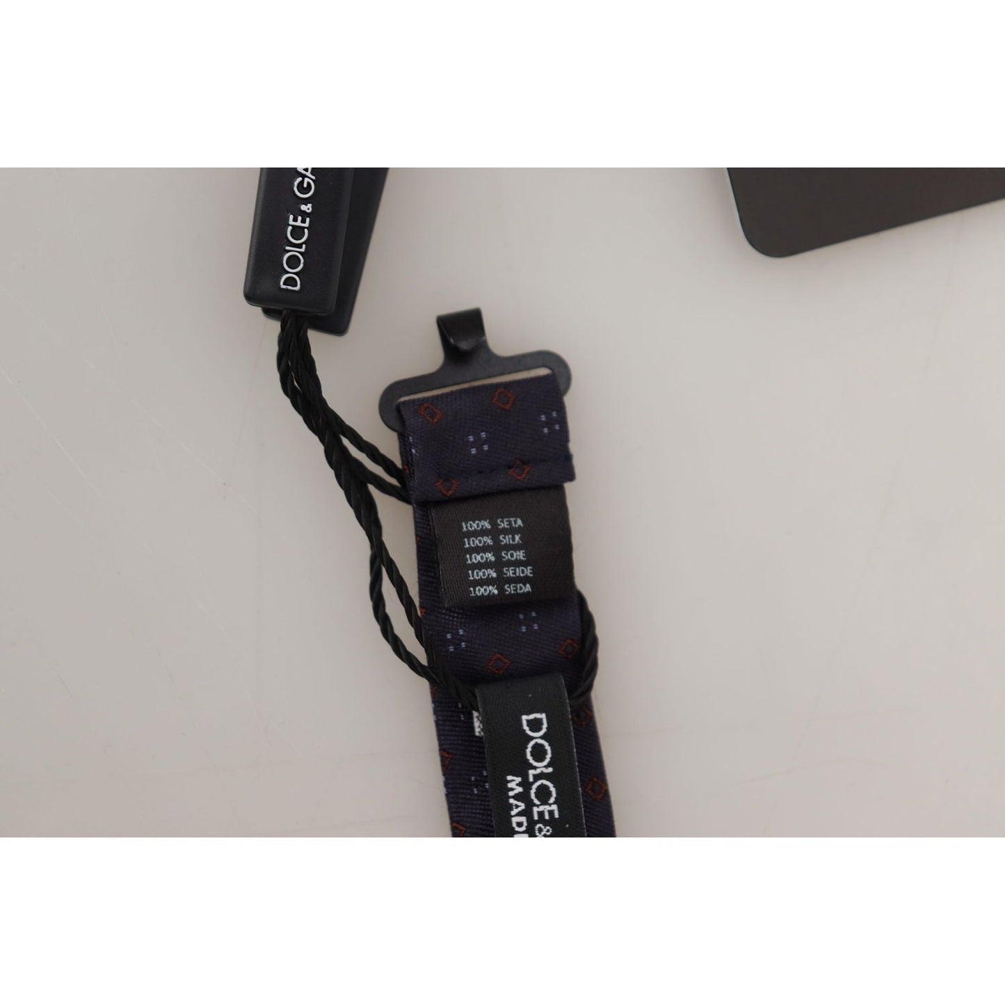 Dolce & Gabbana Blue Pattern Silk Adjustable Neck Papillon Bow Tie Dolce & Gabbana