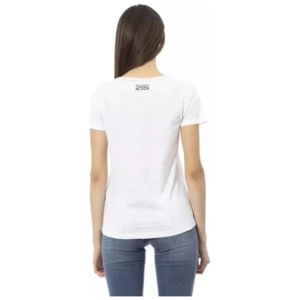 Trussardi Action White Cotton T-Shirt Trussardi Action