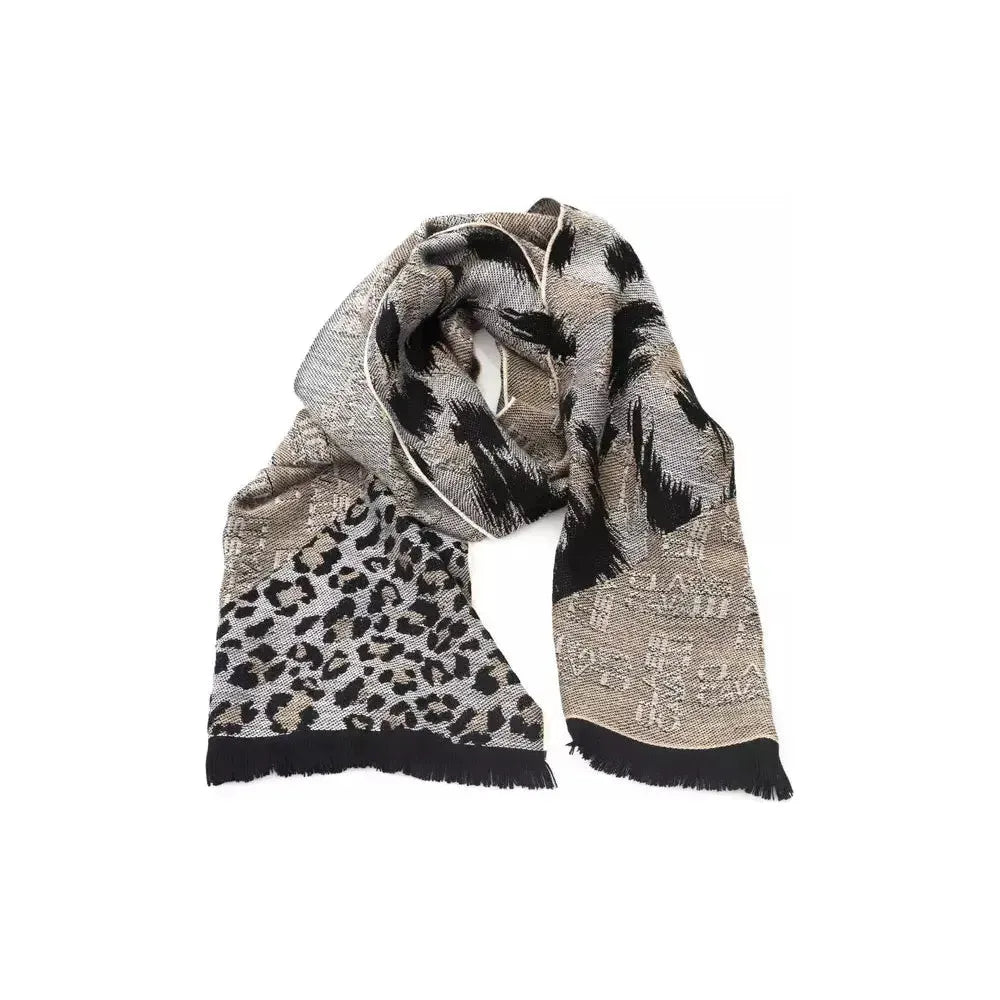 Cavalli Class Beige Wool Men Scarf Cavalli Class