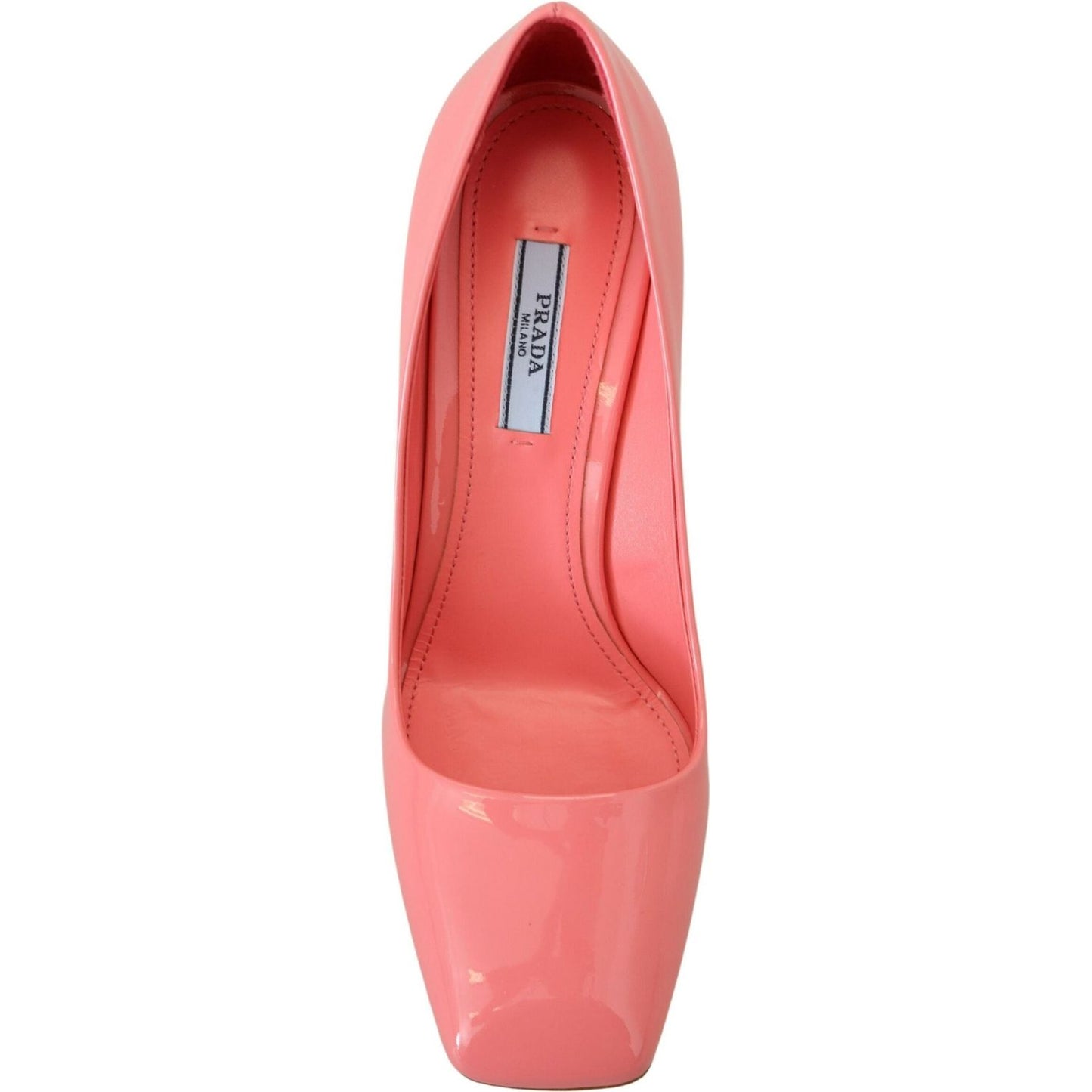 Prada Pink Patent Leather Block Heels Pumps Classic
