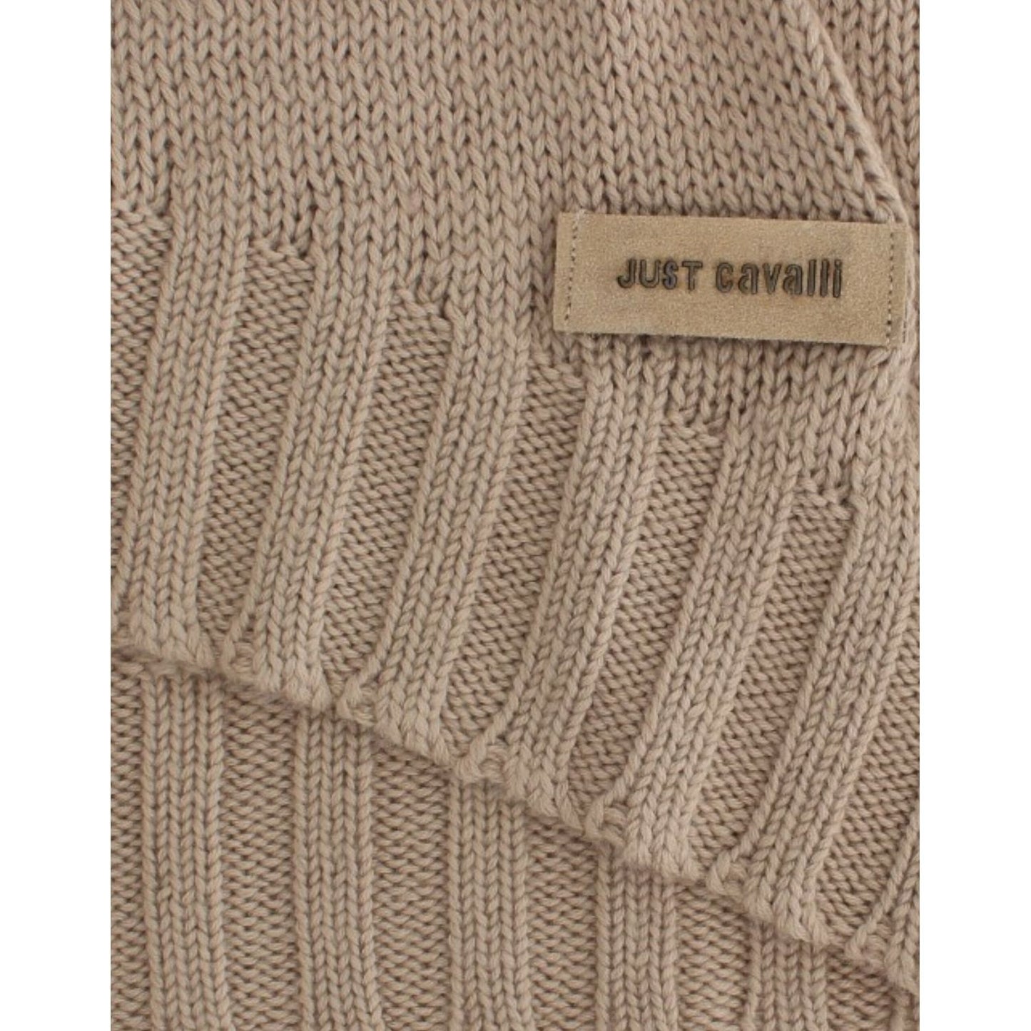 Cavalli Beige knitted wool sweater Cavalli
