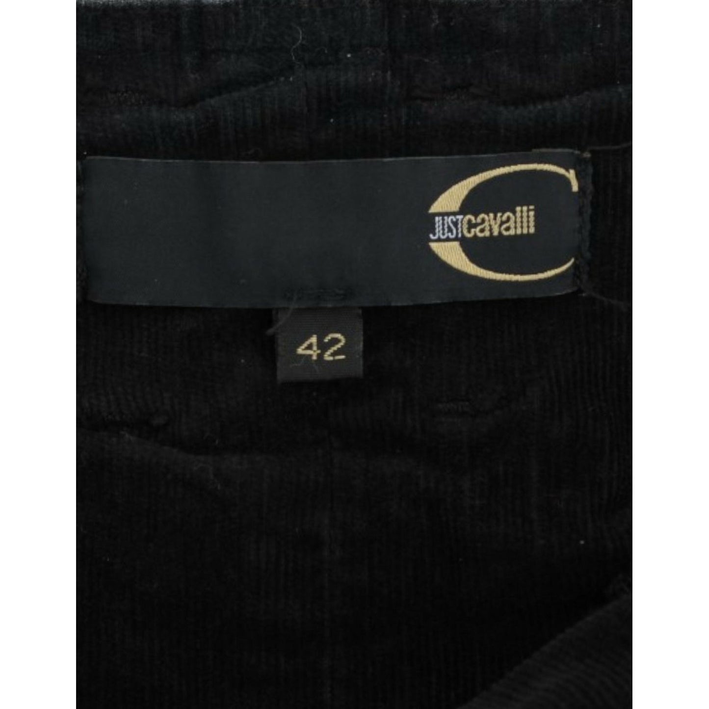 Cavalli Black Corduroy Pencil Skirt Cavalli