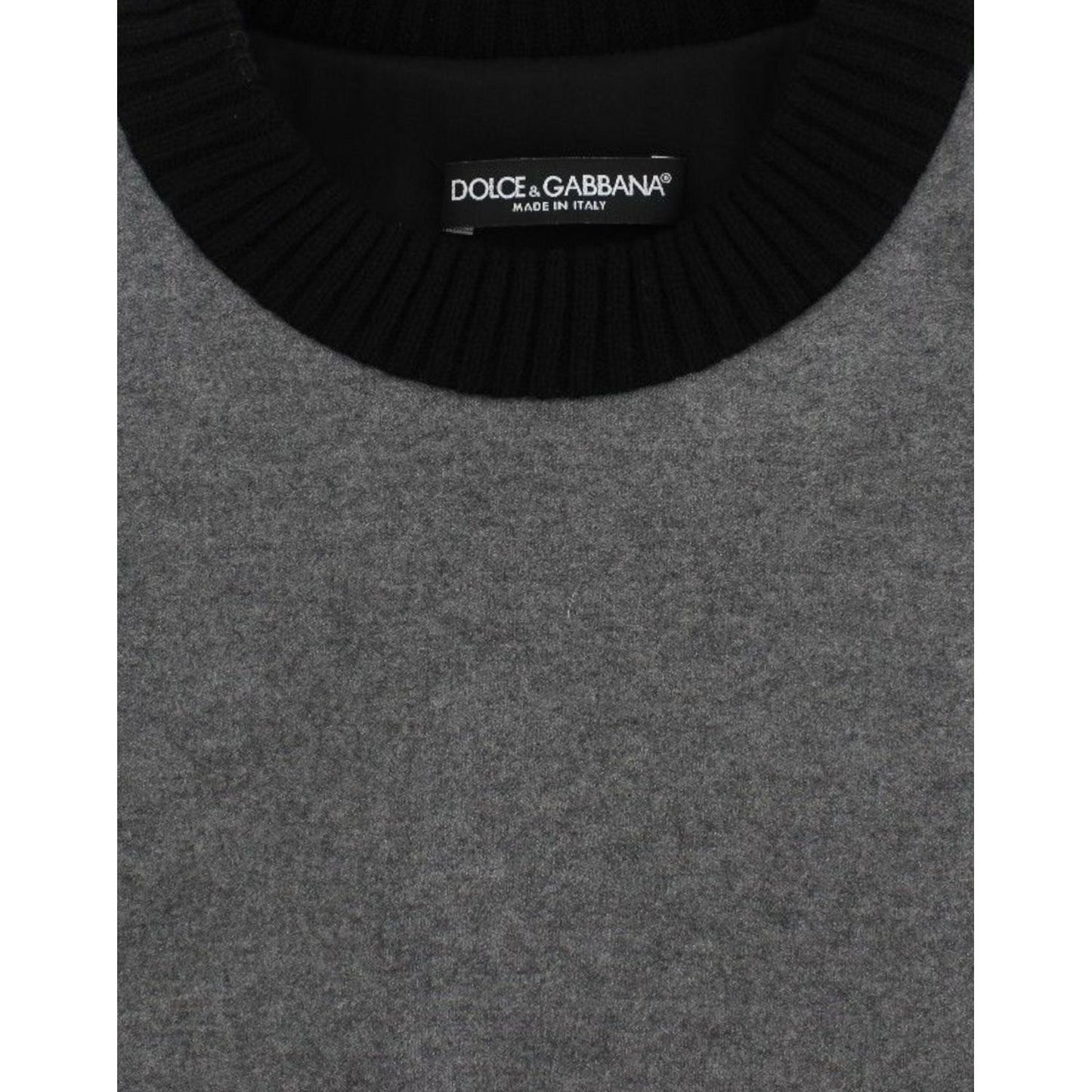 Dolce & Gabbana Gray Black Lace Wool Cashmere Sweater Dolce & Gabbana