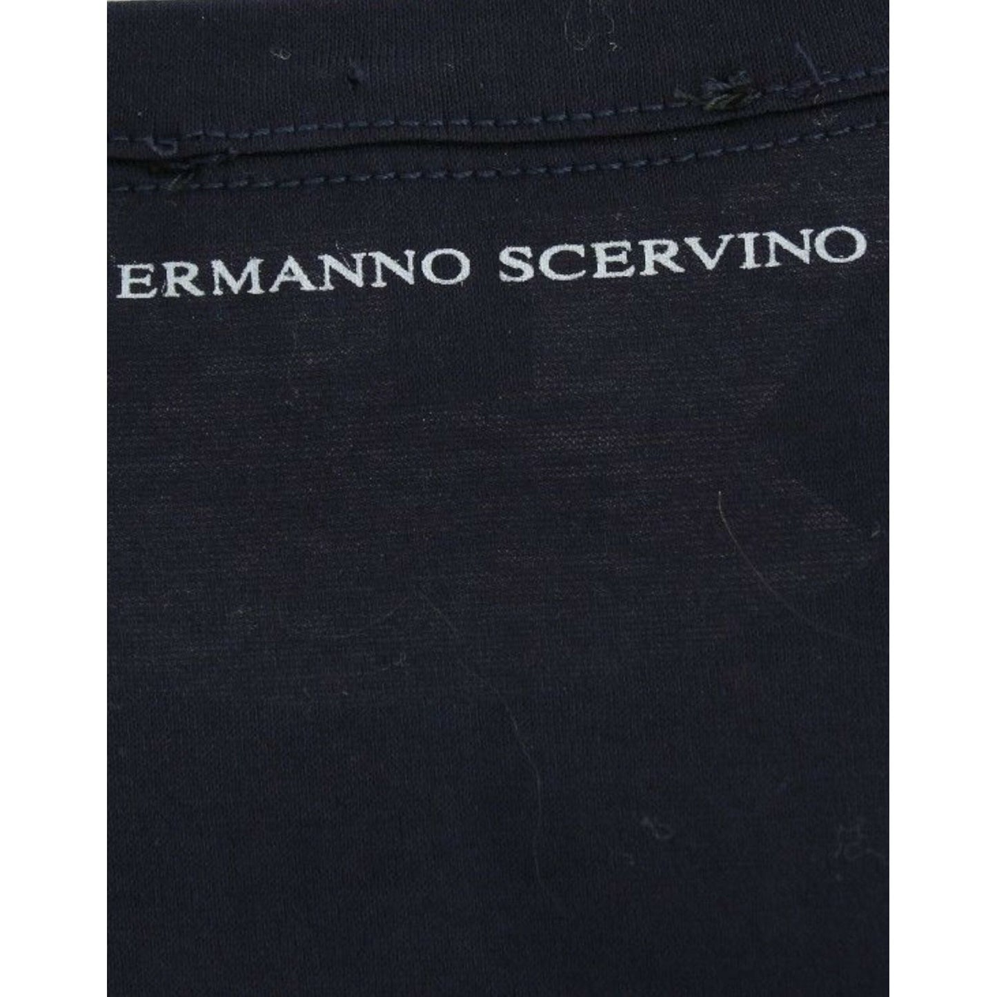 Ermanno Scervino Lingerie Blue Crewneck Cotton Logo T-shirt Ermanno Scervino