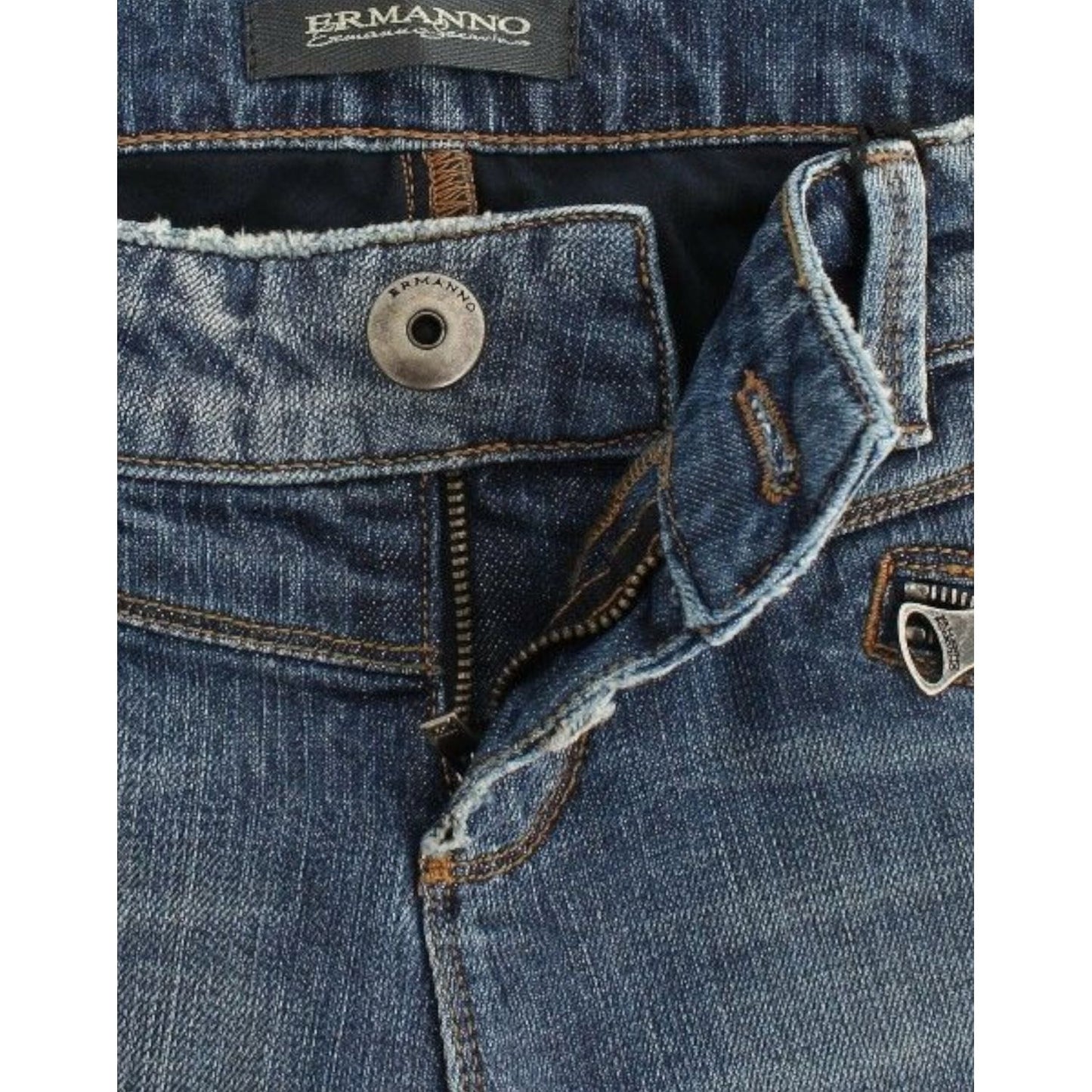 Ermanno Scervino Blue Slim Jeans Denim Pants Straight Stretch Ermanno Scervino