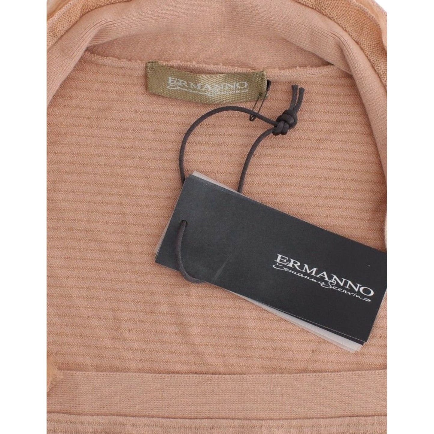 Ermanno Scervino Orange Wool Blend Striped Long Sleeve Top Ermanno Scervino