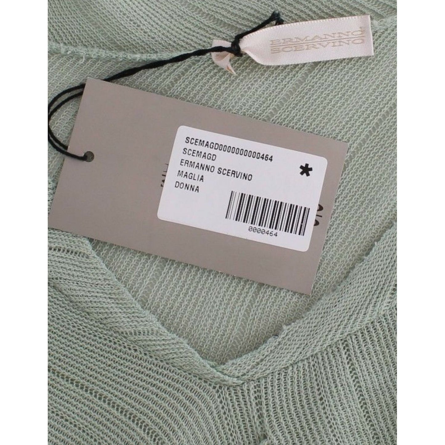 Ermanno Scervino Green Lightweight Knit Sweater Top Blouse Ermanno Scervino