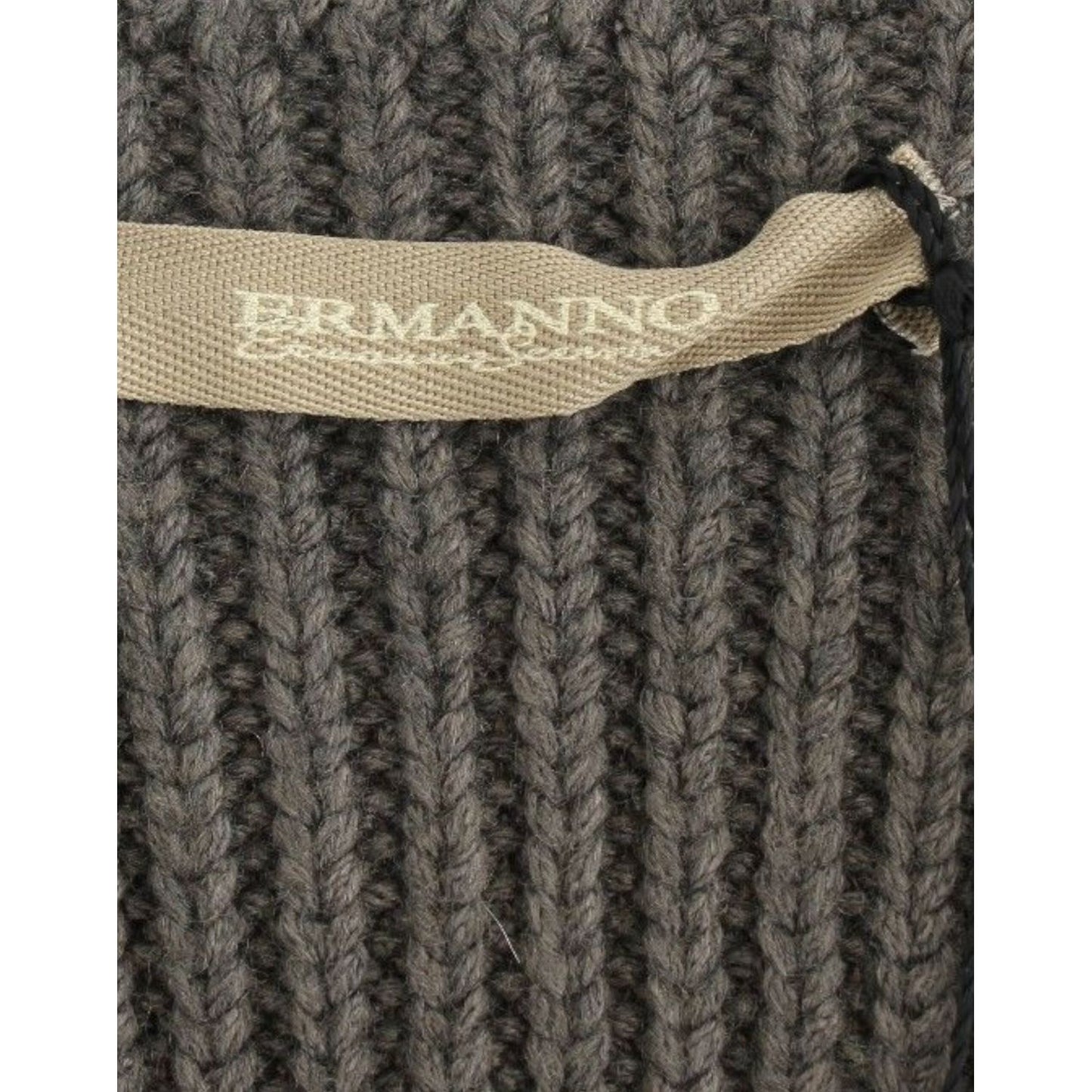 Ermanno Scervino Gray Knit Top Knitted Sweater Merino Wool Ermanno Scervino