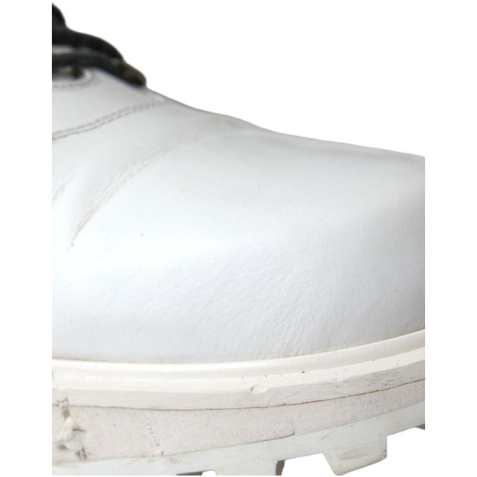 Dolce & Gabbana White Vulcano Trekking Ankle Boots Shoes Dolce & Gabbana