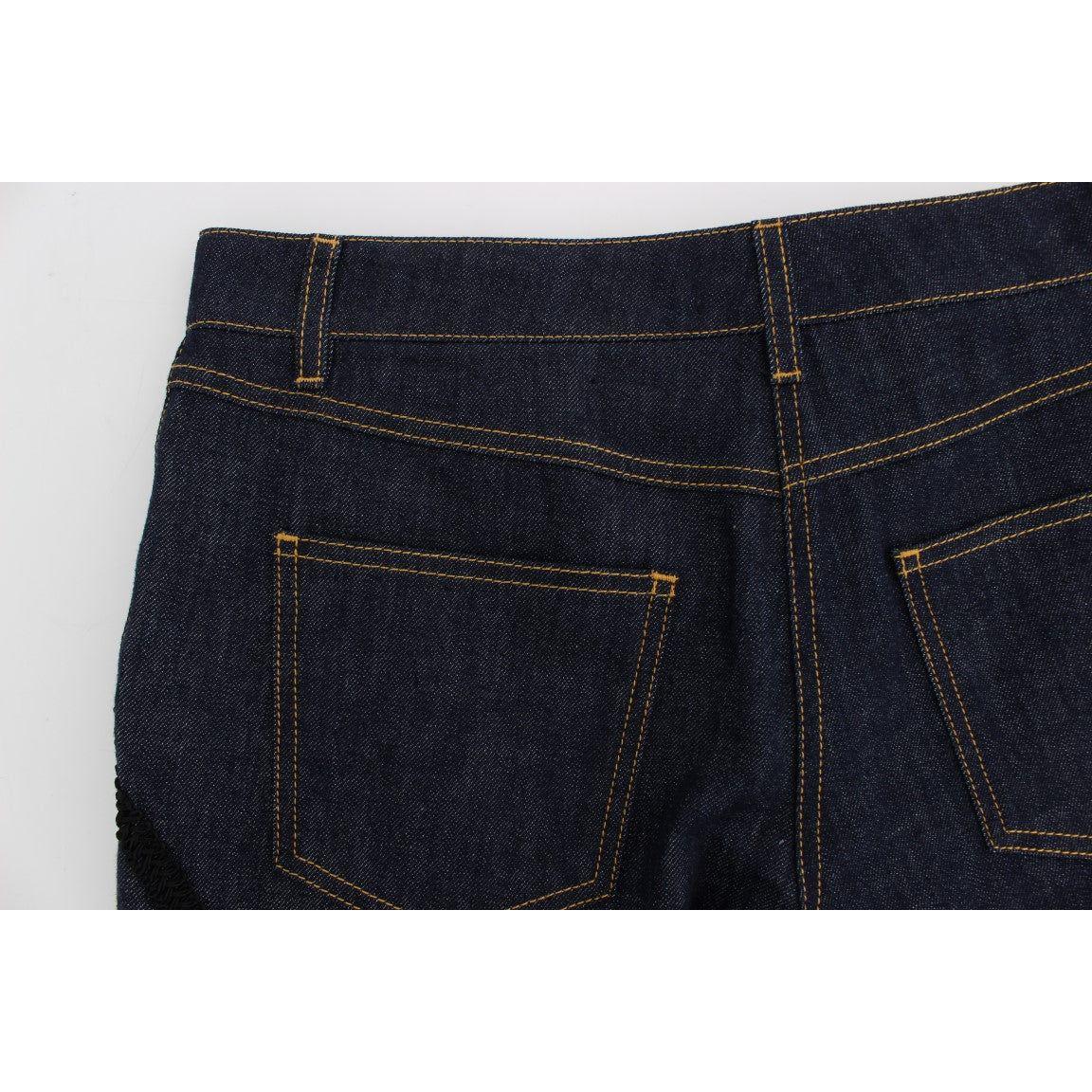 Dolce & Gabbana Blue Denim Cotton CAPRI Torero Jeans Dolce & Gabbana