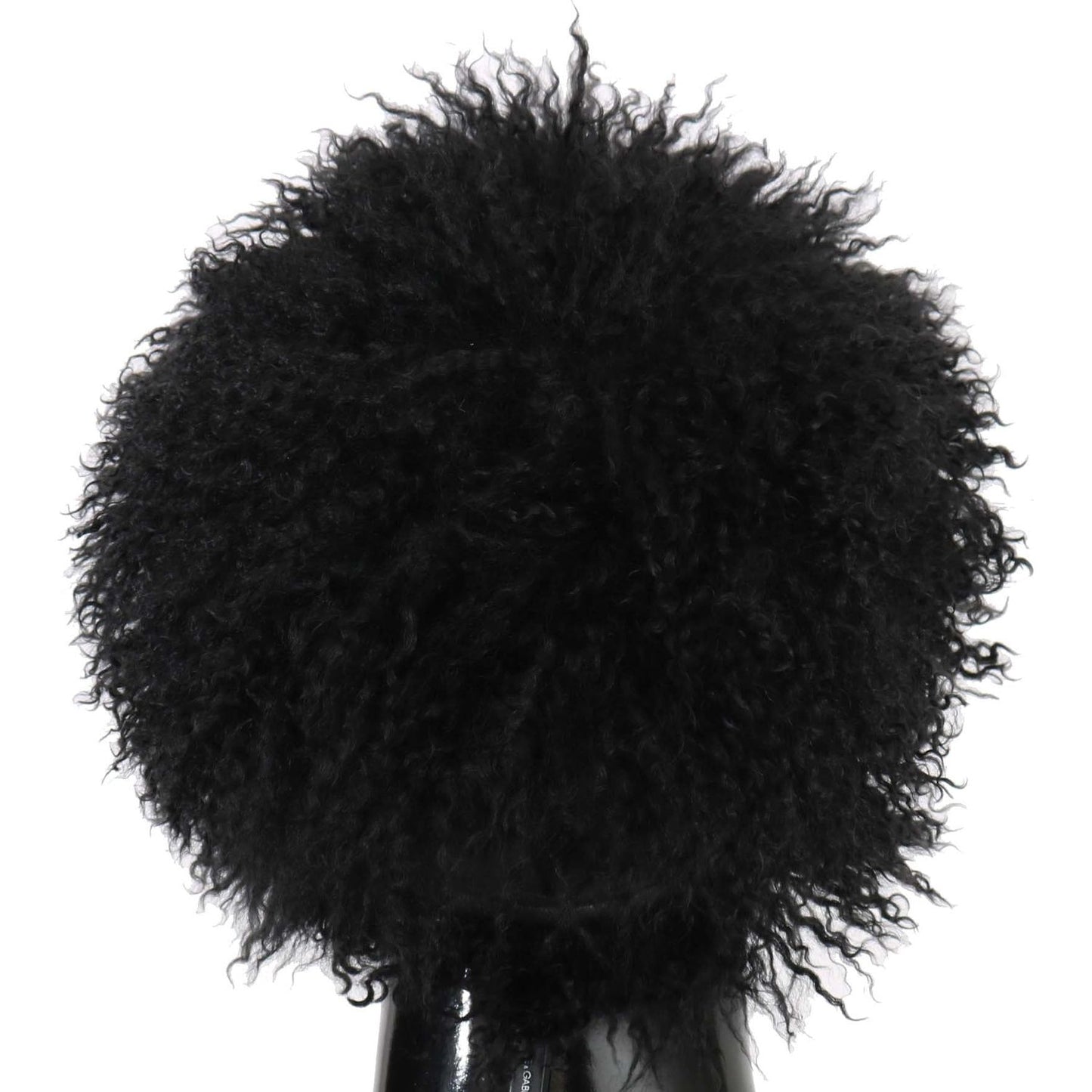 Dolce & Gabbana Black Tibet Lamb Fur Leather Gatsby Hat Dolce & Gabbana