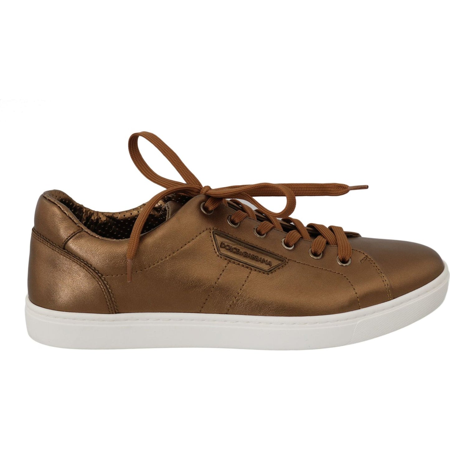 Dolce & Gabbana Golden Metallic Leather Sneakers Dolce & Gabbana