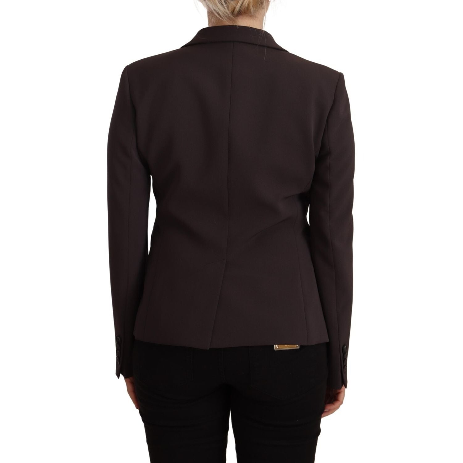 F.IT Brown Long Sleeve Single Breasted Women Jacket Blazer
