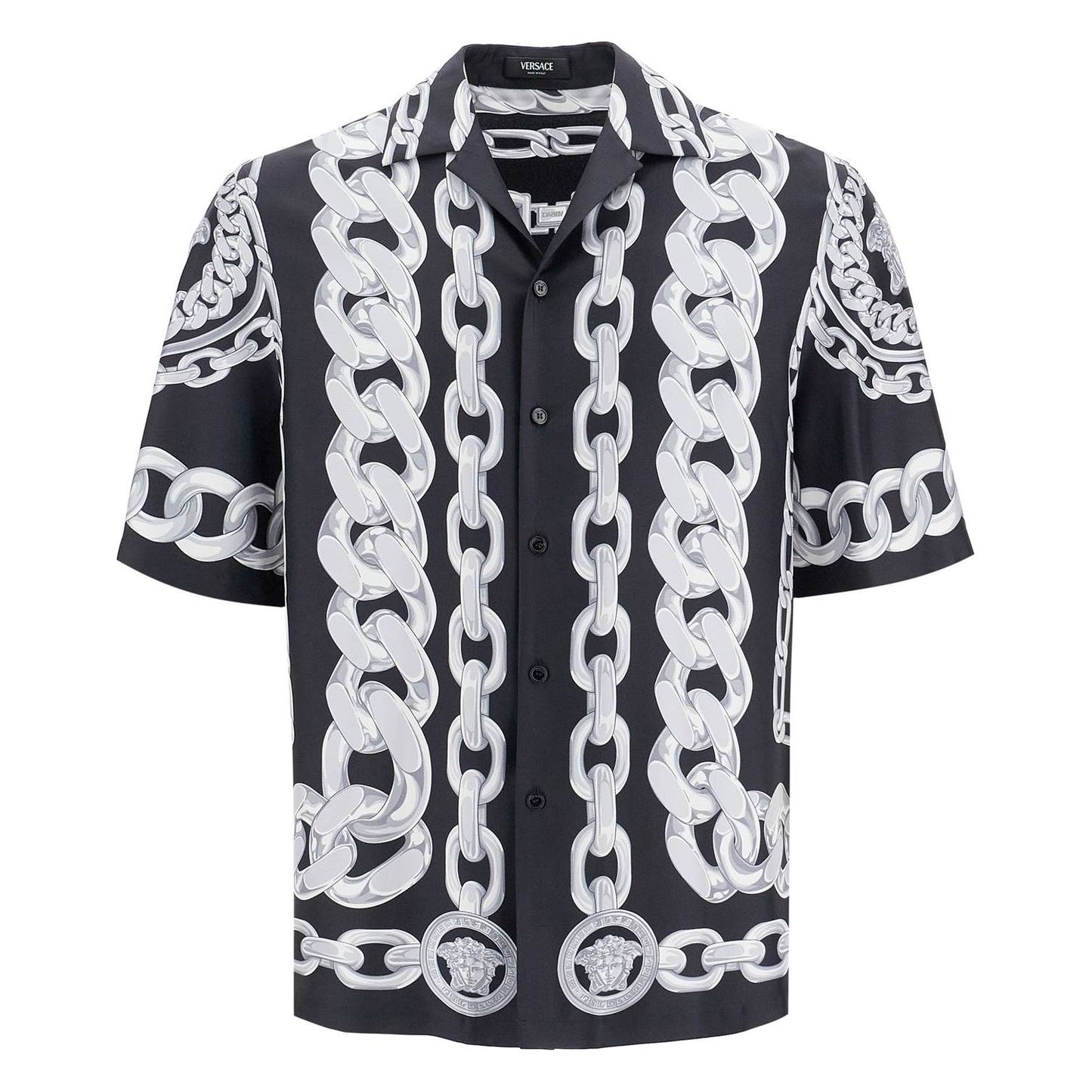 Versace 'printed silk medusa chains bowling shirt Shirts Versace