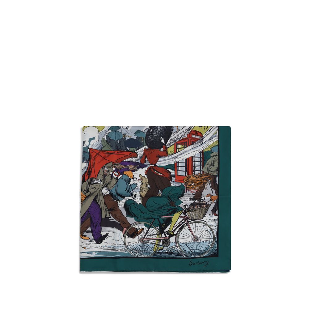 Burberry Multicolor Silk Scarf 1728,72470364320,Accessories,Burberry,Multicolor,New with tags,Scarves - Accessories,Scarves - Scarves - Accessories,Women