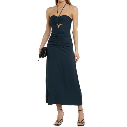 Self-Portrait Gray Viscose Casual Dress