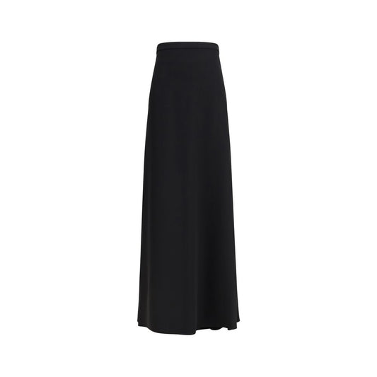 Valentino Black Silk Long Skirt 1728,72470364320,Black,Clothing,IT46|XL,Long - Skirts - Clothing,New with tags,Skirts - Clothing,Valentino,Women