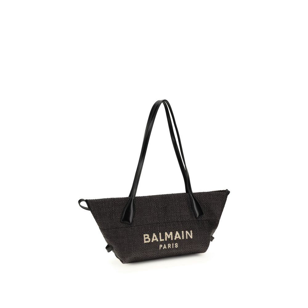 Balmain Black Raffia Shoulder Bag 1728,72470364320,Bags,Balmain,Black,New with tags,Shoulder Bags - Bags,Women