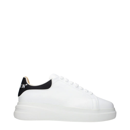 Philipp Plein White Leather Low Top Sneakers 1728,75667636384,EU44/US11,EU45/US12,Low Tops - Sneakers - Shoes,Men,New with tags,Philipp Plein,Shoes,Sneakers - Shoes,White