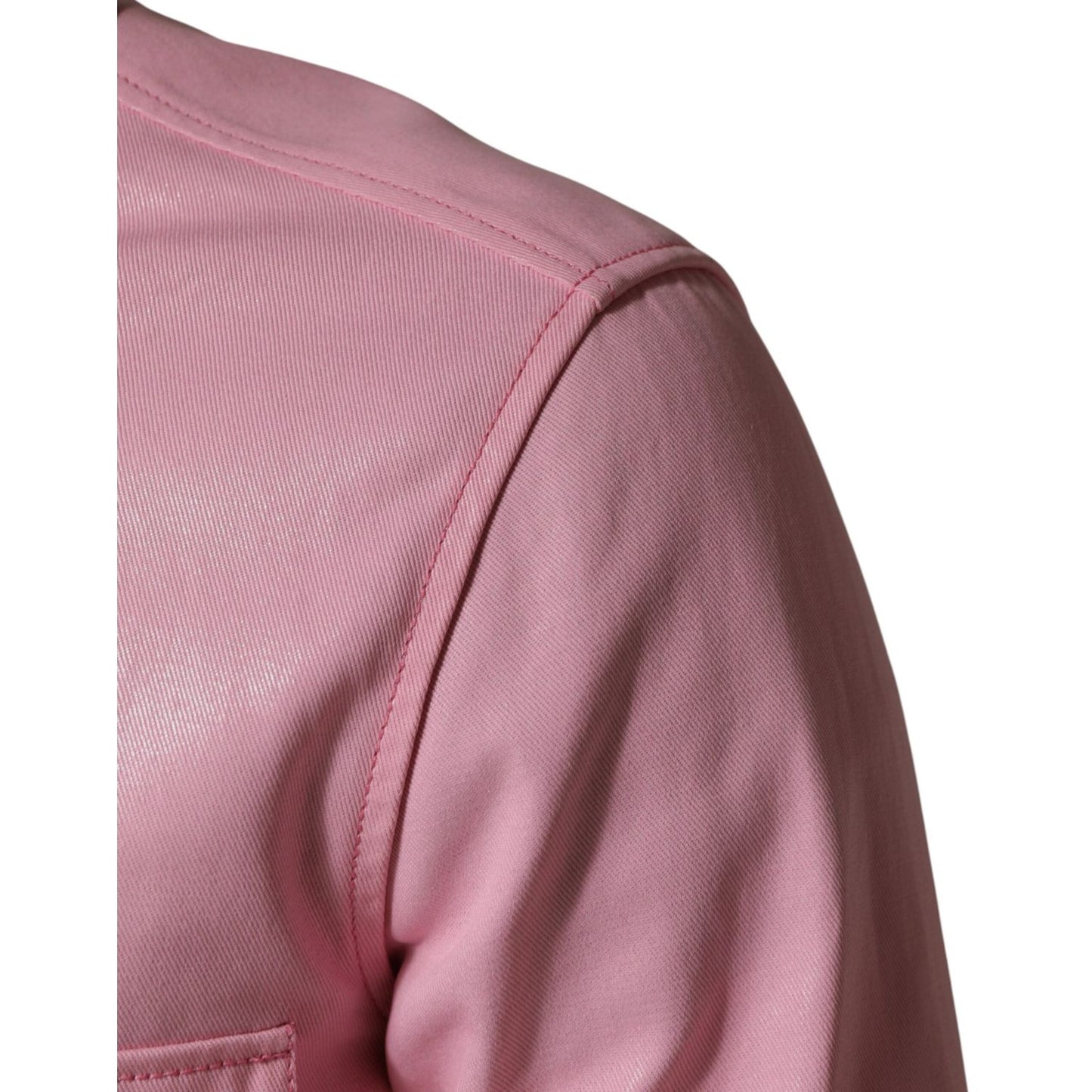 Dolce & Gabbana Pink Cotton Collared Men Button Down Shirt