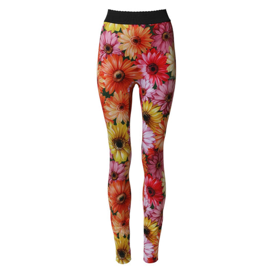 Dolce & Gabbana Multicolor Floral Leggings StretchWaist Pants
