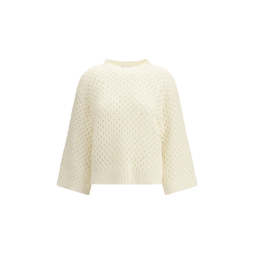 Fabiana Filippi Beige Fleece Wool Sweatshirt