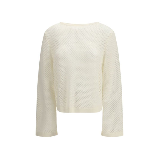 Allude White Wool Sweatshirt