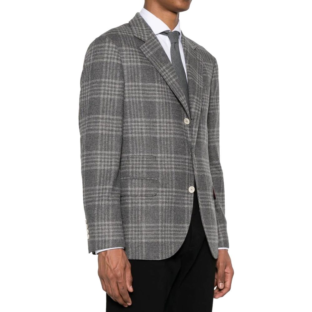 Brunello Cucinelli Gray Cashmere Blazer1728,48 | M,75611013280,Blazers - Suits & Blazers - Clothing,Brunello Cucinelli,Clothing,Gray,IT50 | L,Men,New with tags,Suits & Blazers - Clothing