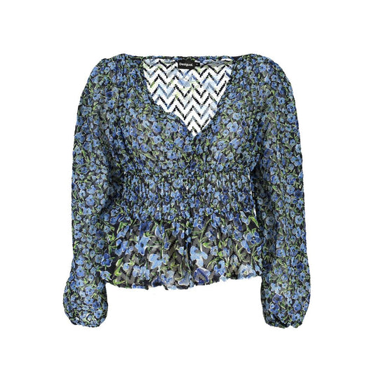 Desigual Blue Polyester Women Blouse 1728,67403481248,Blue,Clothing,Desigual,L,New with tags,Pattern - Shirts - Clothing,S,Shirts - Clothing,Women,XL,XS