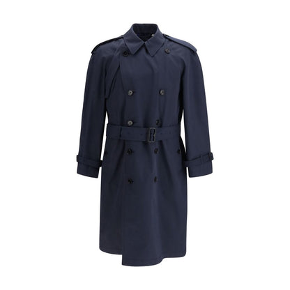 Burberry Blue Polyester Trench Coat 1728,72470364320,Blue,Burberry,Clothing,IT48 | M,IT50 | L,IT52 | XL,Jackets & Coats - Clothing,Men,New with tags,Trench Coats - Jackets & Coats - Clothing