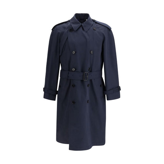 Burberry Blue Polyester Trench Coat 1728,72470364320,Blue,Burberry,Clothing,IT48 | M,IT50 | L,IT52 | XL,Jackets & Coats - Clothing,Men,New with tags,Trench Coats - Jackets & Coats - Clothing