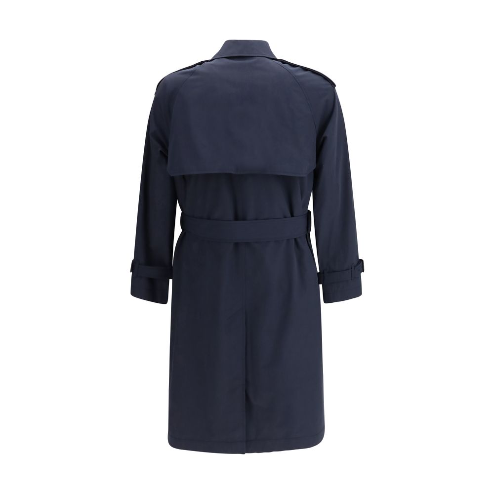 Burberry Blue Polyester Trench Coat 1728,72470364320,Blue,Burberry,Clothing,IT48 | M,IT50 | L,IT52 | XL,Jackets & Coats - Clothing,Men,New with tags,Trench Coats - Jackets & Coats - Clothing