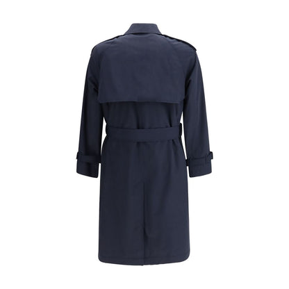Burberry Blue Polyester Trench Coat 1728,72470364320,Blue,Burberry,Clothing,IT48 | M,IT50 | L,IT52 | XL,Jackets & Coats - Clothing,Men,New with tags,Trench Coats - Jackets & Coats - Clothing