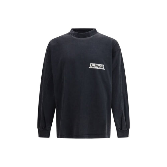 Balenciaga Black Cotton Sweatshirt 1728,72470364320,Balenciaga,Black,Clothing,L,Men,New with tags,S,Sweaters - Clothing,Sweatshirts - Sweaters - Clothing