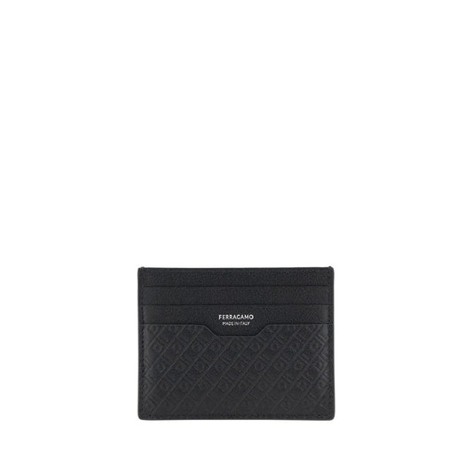 Ferragamo Black Calf Leather Bos Taurus Wallet 1728,72470364320,Accessories,Black,Ferragamo,Men,New with tags,Wallets - Accessories,Wallets - Wallets - Accessories