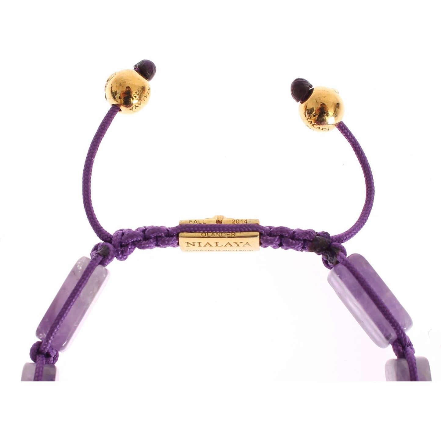 Nialaya CZ Amethyst 18K Gold 925 Bracelet Nialaya