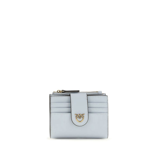 PINKO Blue Calf Leather Bos Taurus Wallet