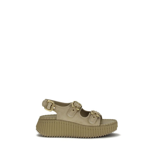Chloé Beige Calf Leather Bos Taurus Platform Sandals 1728,72470364320,Beige,Chloé,EU36/US6,EU37/US7,EU38/US8,EU39/US9,New with tags,Platforms - Sandals - Shoes,Sandals - Shoes,Shoes,Women