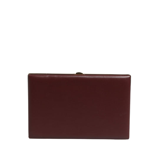 Dolce & Gabbana Brown Calfskin Leather Clutch Evening Women Purse Bag