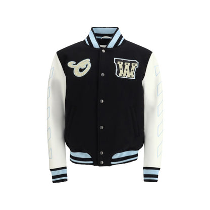 Off-White Black Wool Oves Aries Bomber