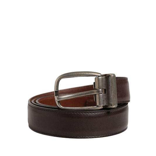 Dolce & Gabbana Men Brown Classic Leather Metal Buckle Belt 1728,67345645728,85 cm / 34 Inches,Accessories,Belts - Accessories,Brown,Dolce & Gabbana,Material: 100% Calf Leather,Men,Preowned / Defect,Regular Belts - Belts - Accessories