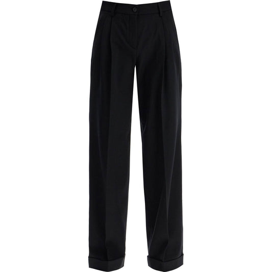 Pinko twill wide-leg trousers in pal Trousers Pinko