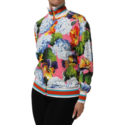 Dolce & Gabbana Multicolor Floral Print Zip Cardigan Jacket